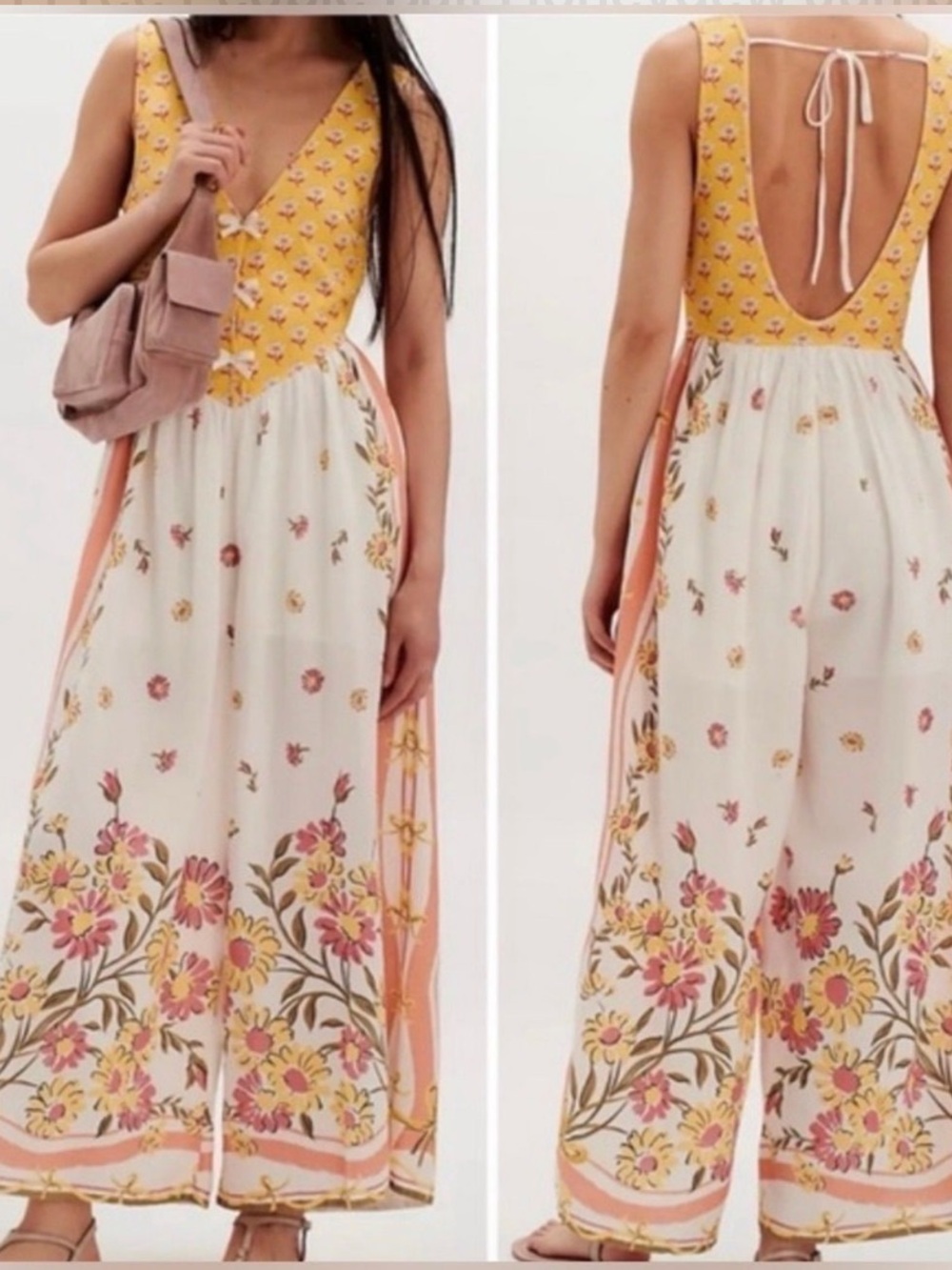 Free People Bali Honeydew Jumpsuit — Size XS